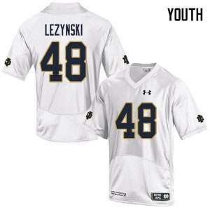 Notre Dame Fighting Irish Youth Xavier Lezynski #48 White Under Armour Authentic Stitched College NCAA Football Jersey WUK4299TO